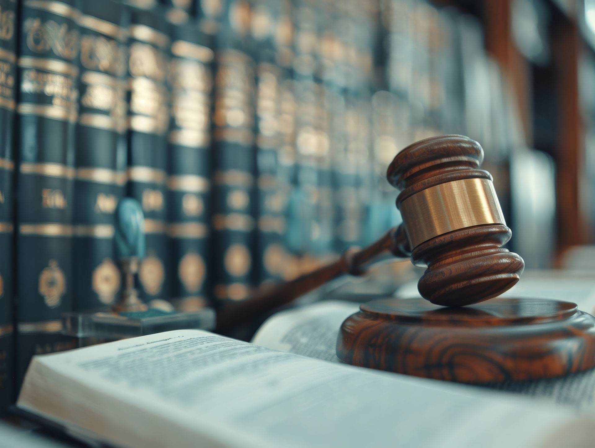 Maillet de juge sur livre de droit – Cabinet d'Avocat Maureen Pochet, avocat en droit du travail au Barreau de Versailles